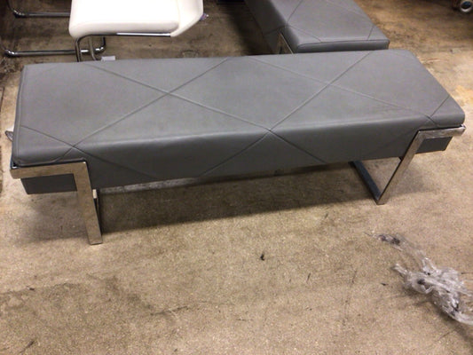 Grey Leather Bench