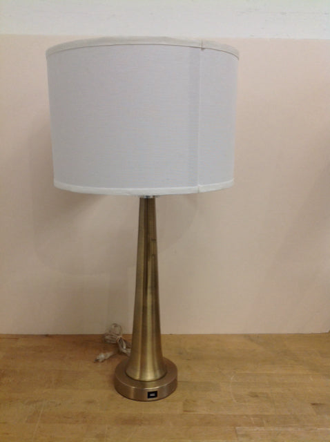 29" Brushed Gold Metal Lamp w/Shade