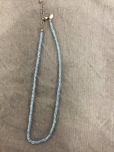 Lt. Blue Twisted Beaded Necklace