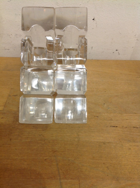 Candle Holders - 4" Pair Of Crystal