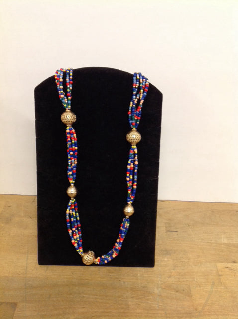 Multi-color Bead Necklace /Multi Strand