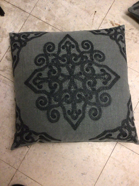 Green/Blue Needle Point Pattern Pillow