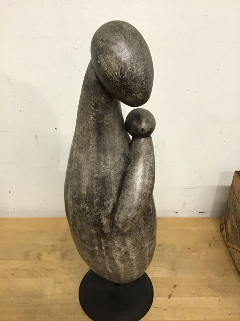 17.5" Abstract Figure Close Embrace Sculpture