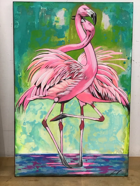 24"x36" "Flamingo Dance" By Lynda Zaleski