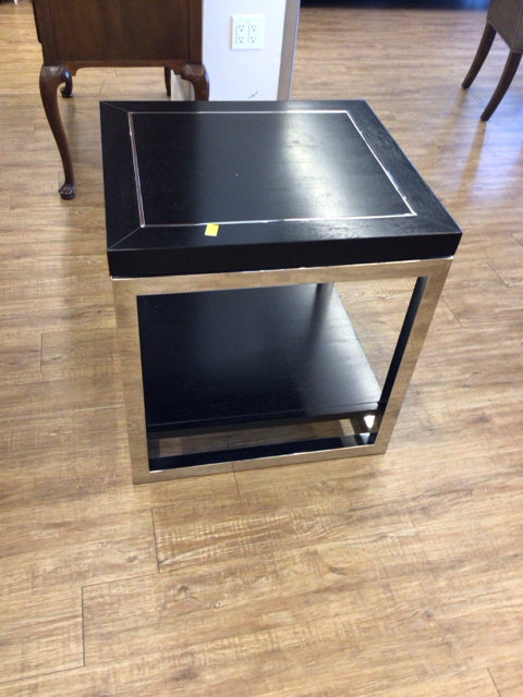 Black & Chrome End Table