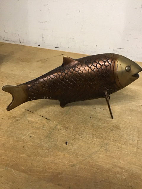 8" Metal Carp Sculpture