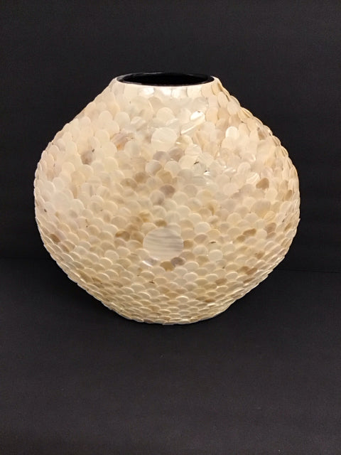 14" Mother of Pearl Mosaic Vase