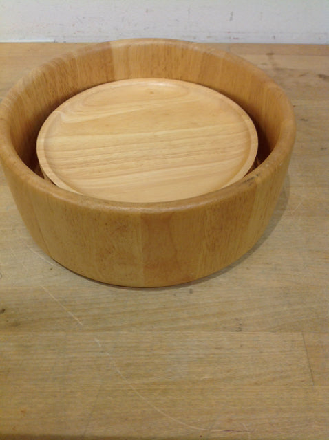 5 Pc Wood Salad Bowl Set