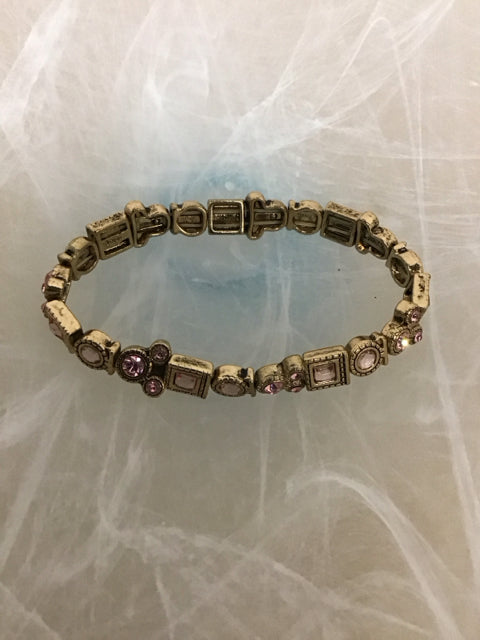 Goldtone Mickey Gemstone Bracelet
