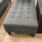 AS-IS Havertys Grey Fabric Tufted Ottoman (Some Discolor)