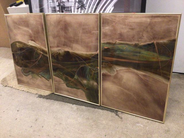 24" X 36" Panel Set Of 3 Sher Gallery Metal Abstract Wall Decor