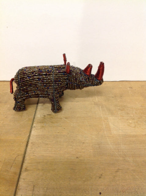 6" Beaded Rhinoceros