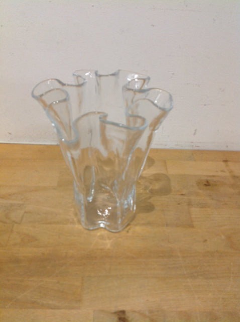 Vase- 8" Clear Glass