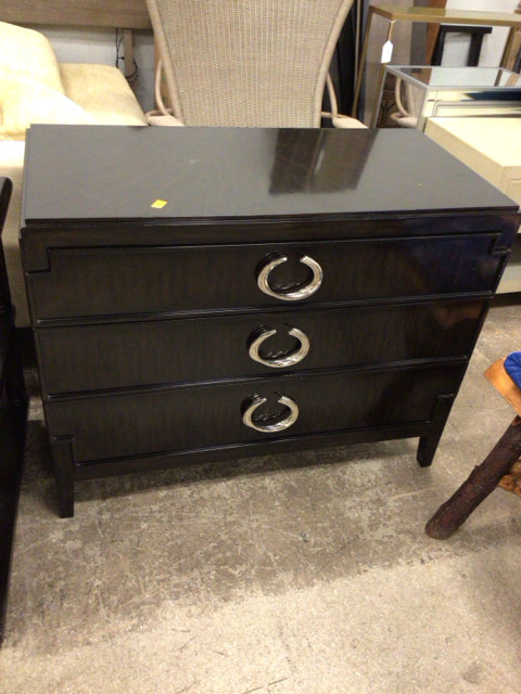 AS-IS Judith Hamilton Marge Carson 3 Drawer Espresso Bombay Chest(Top Scratches)