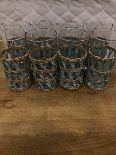 Set Of 8 6" Amanda Lindroth Island Wrapped Tumblers