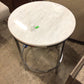 AS-IS Round Chrome Marble Top End Table(Ring Marks On Top)