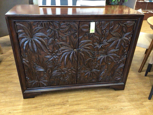 52" X 18.5" X 40" Tommy Bahama Royal Kahala Balboa Carved Door Chest
