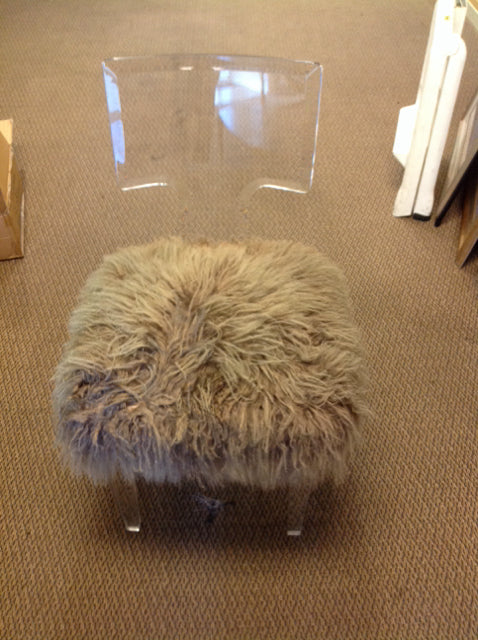 AS-IS Acrylic Shearling Chair (Faded)