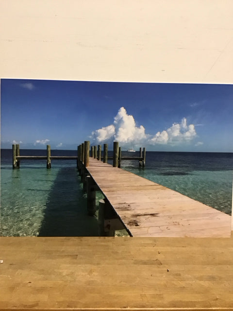 48"x36" Dock In The Bahamas Acrylic Art