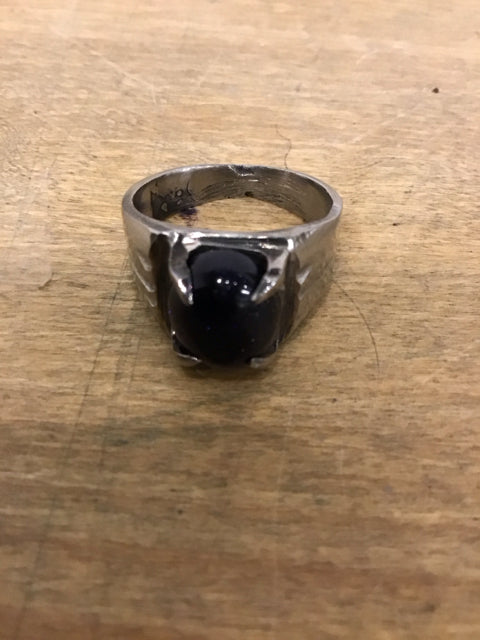 Silvertone Blue Star Sapphire Like Ring