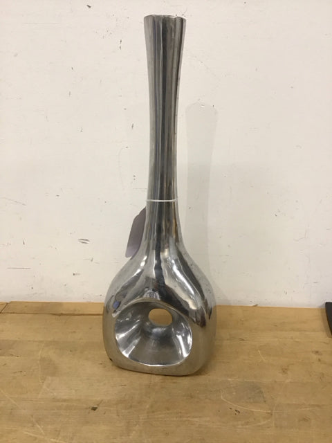 17" Silver Vase As Is
