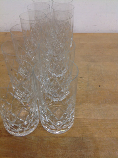 Set Of 12 Rona Cut Crystal High Ball Glasses