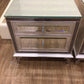 AS-IS  Michael Amini Crystal Croc Glass Top Nightstand(Crack In Glass)