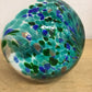 6" Art Glass Beach Sphere Filled W/Sand & Shells