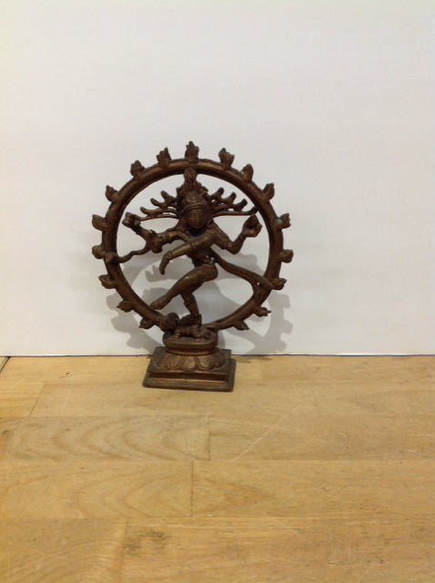 6.5" Hindu Lord of Dance Brass Statue