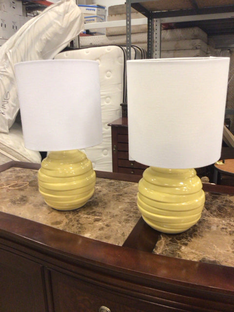 Pair Of Ceramic Table Lamps W/Shades