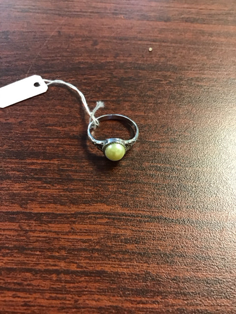 Yellow Pearlized Silver Ring