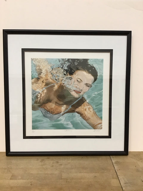 26"Sq Framed "Gliding" Signed Maddox 91/950