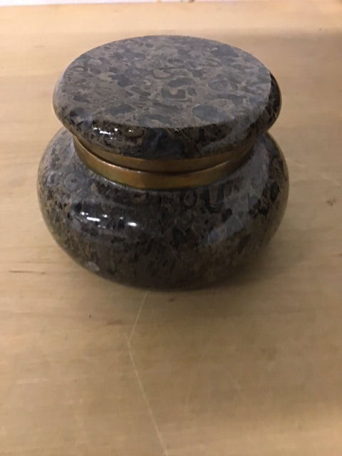 4"x2" Round Stone Trinket Box