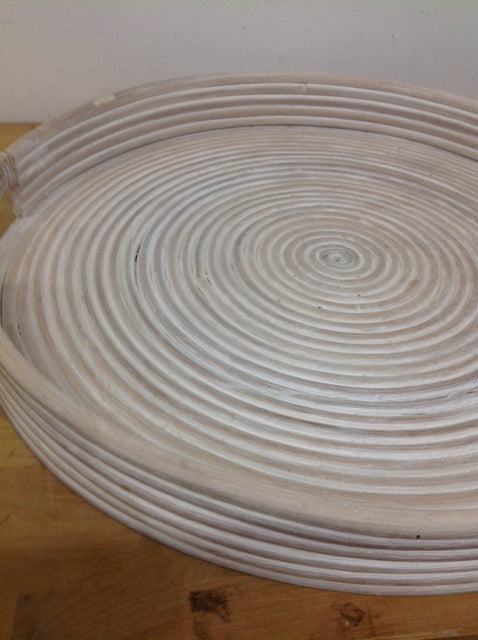 Tray- 24" White Washed Wood