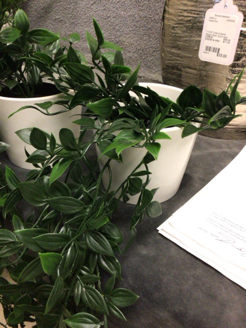 4 1/4" Ikea Artifical Plant In White Planter