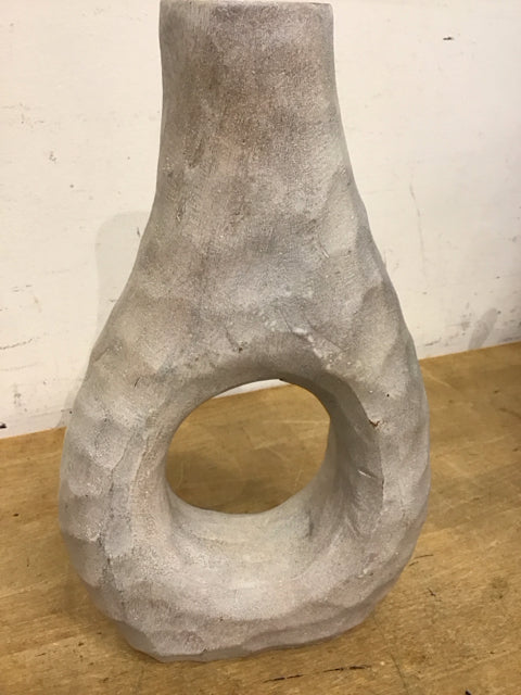 10" Textured Teardrop Open Center Vase/Candle Holder