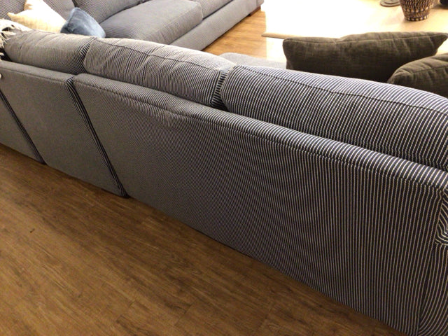 City Furniture Kevin Charles Navy/White Stripe Fabric 4 PC Sectional