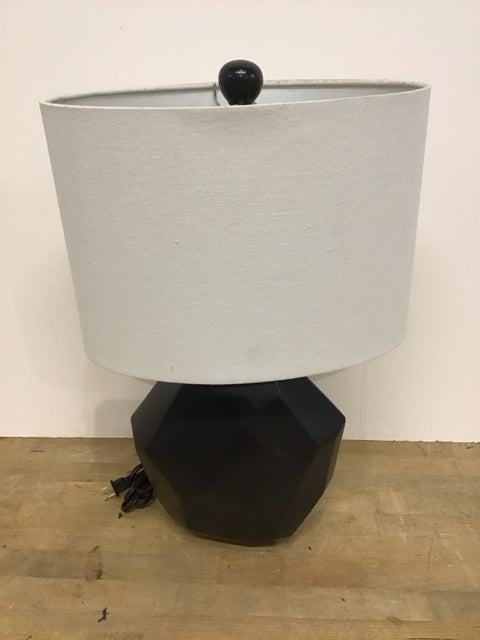 21.5" Black Ceramic Geometric Base w/Shade