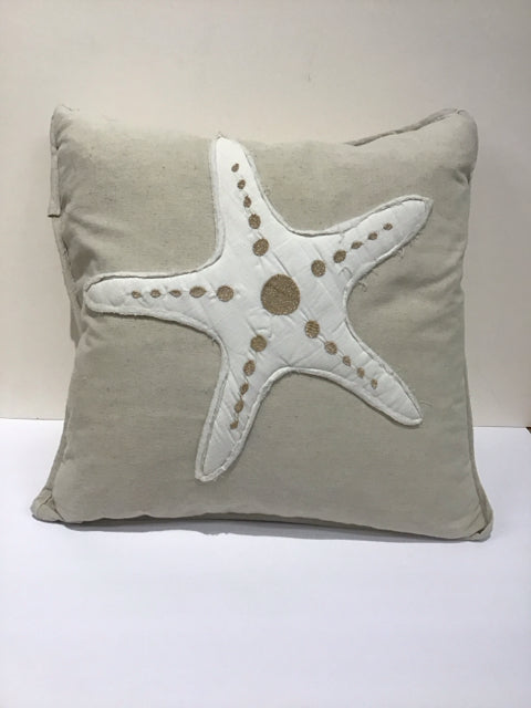 Tan Pillow w/Starfish Design