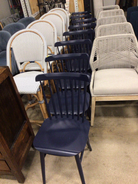 Set Of 8 Serena & Lily Tucker Blue Dining Chairs