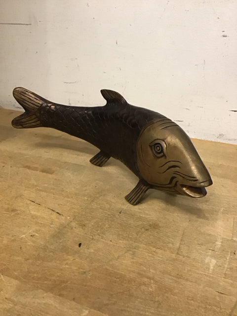 12" Metal Carp Sculpture