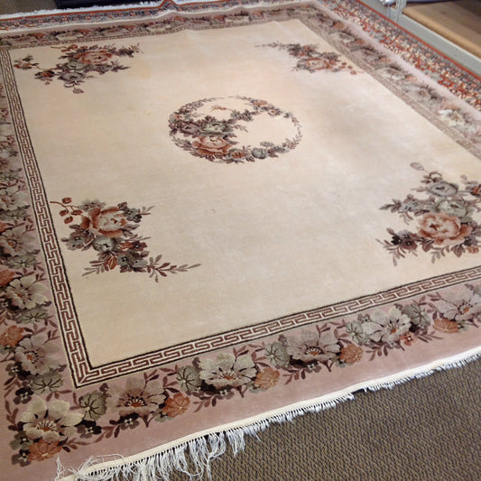 8'x10' Chinese Silk & Wool Rug
