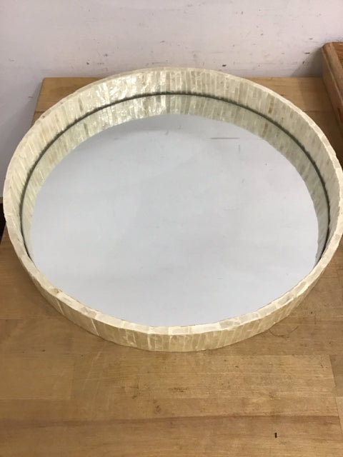16" MOP Mirrored Round Tray