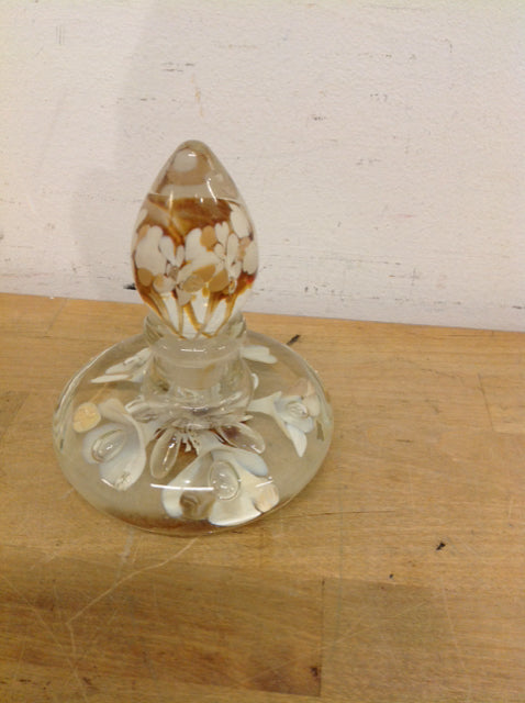 White Art Glass Perfume Bottle