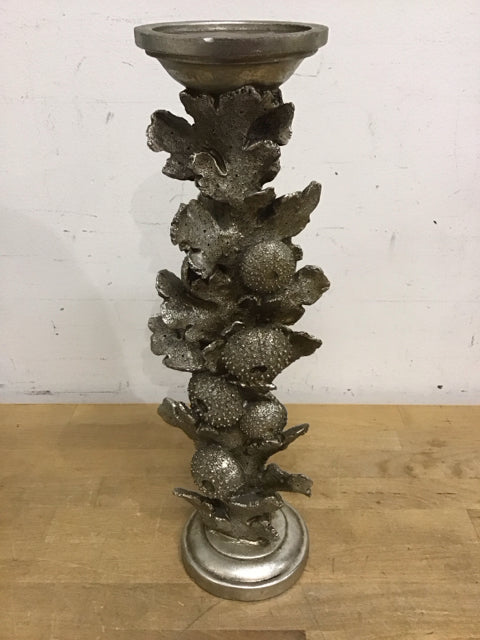 15.5" Coral Pewter Candlestick Candle Holder