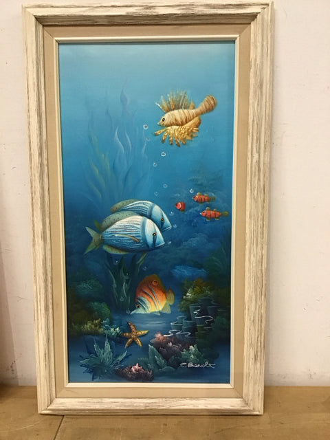 17x29 Framed C Benolt Underwater Life