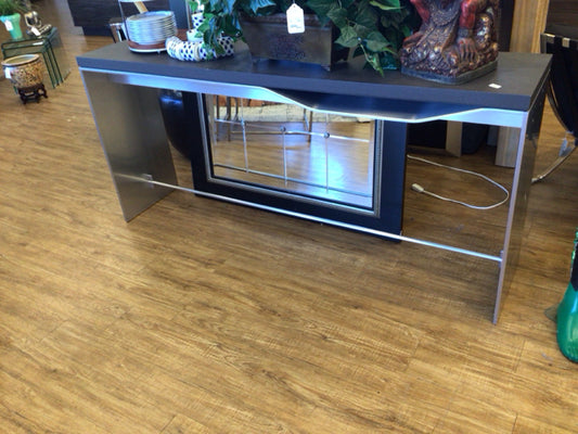 Dark Wood & Metal Console Table
