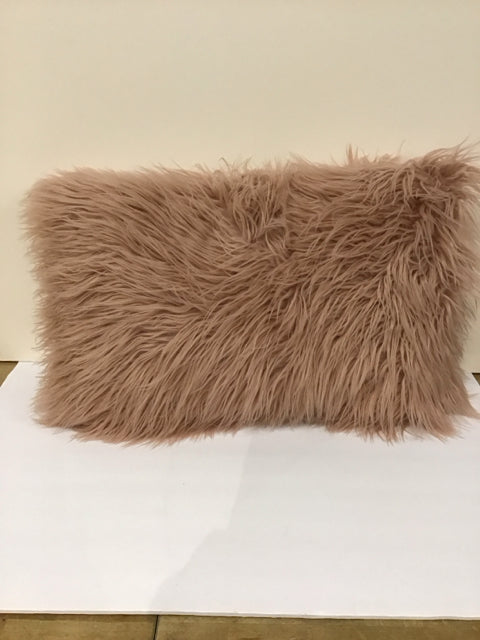 Mauve Long Faux Fur Pillow
