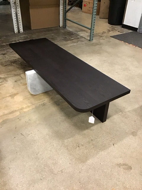 74.8"x27.56"x13.78" Linteloo Offset Coffee Table Oak Dark Ebony