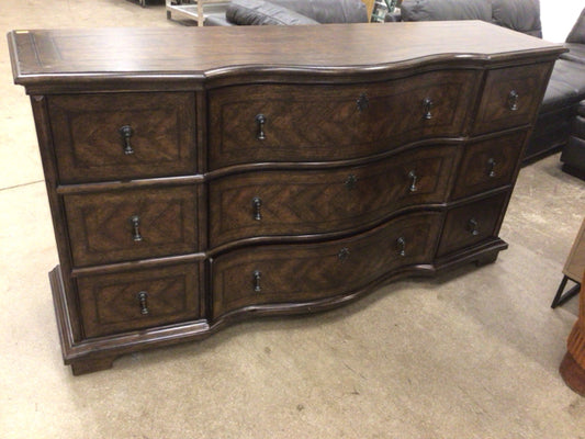 AS-IS A.R.T Furniture Dark Wood Nine Drawer Dresser(Top Scratches)